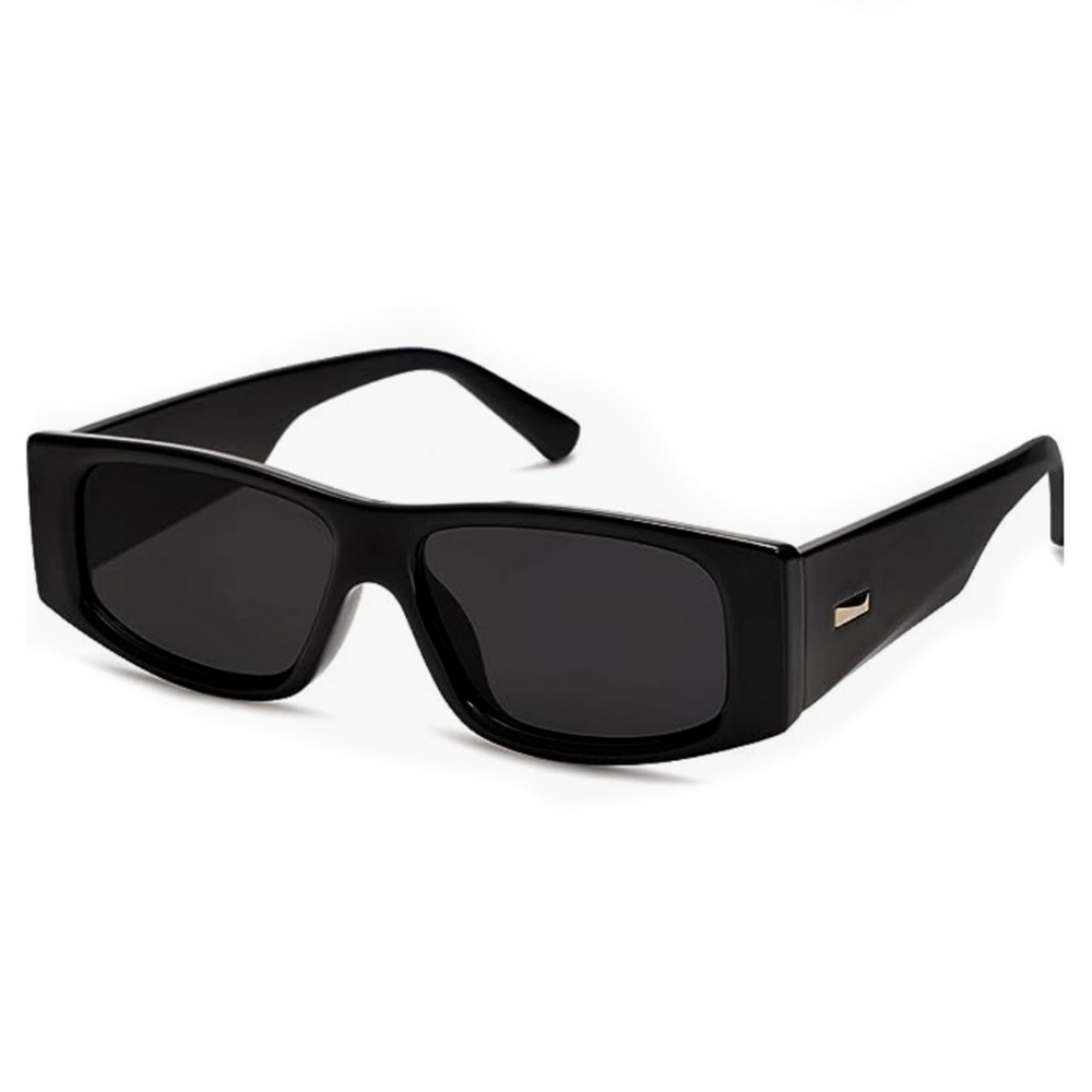 Black Rectangular Men's Sunglasses - Classic UV Protection
